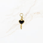 Seyso Key to Love black stainless steel bedeltje uit Design Your Own collectie