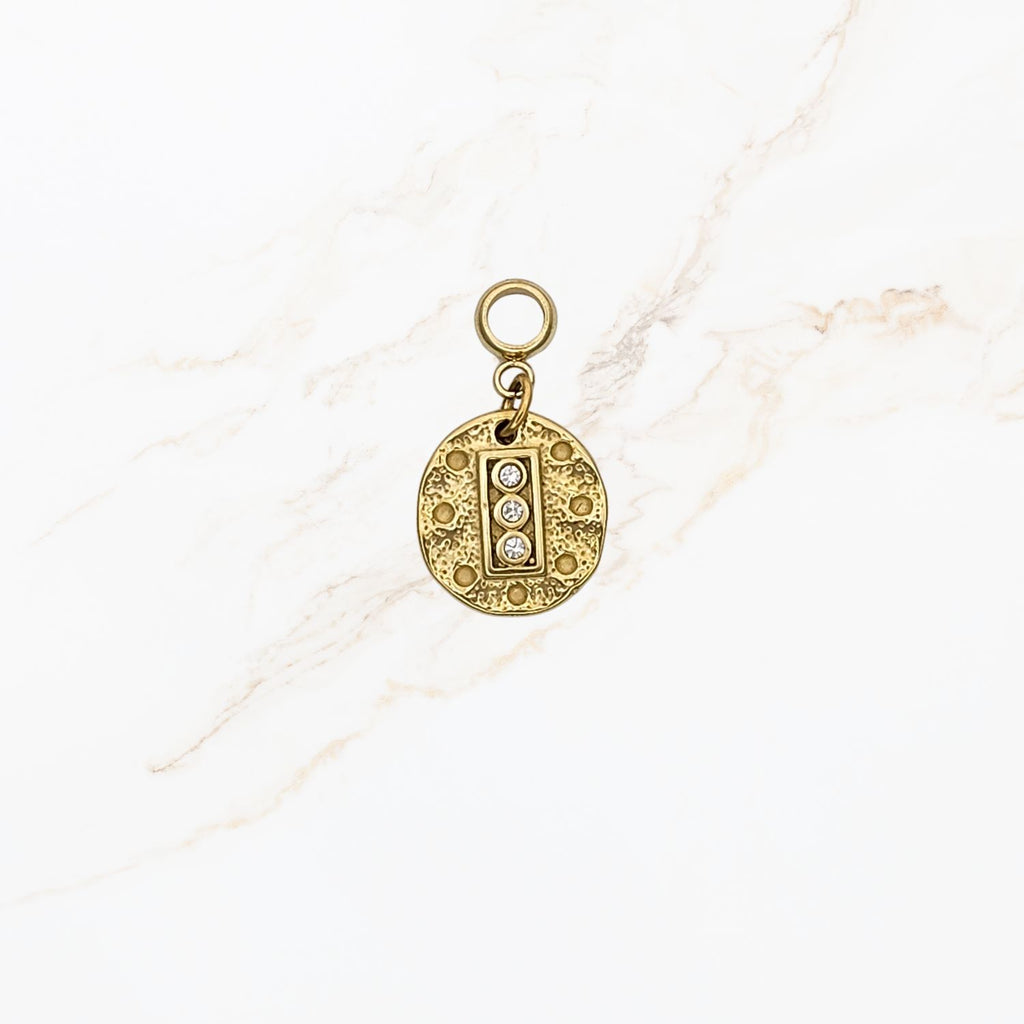Seyso triple stone stainless steel bedeltje uit Design Your Own collectie