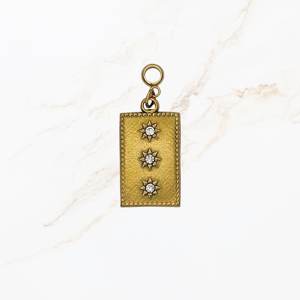 Seyso triple star stainless steel bedeltje uit Design Your Own collectie