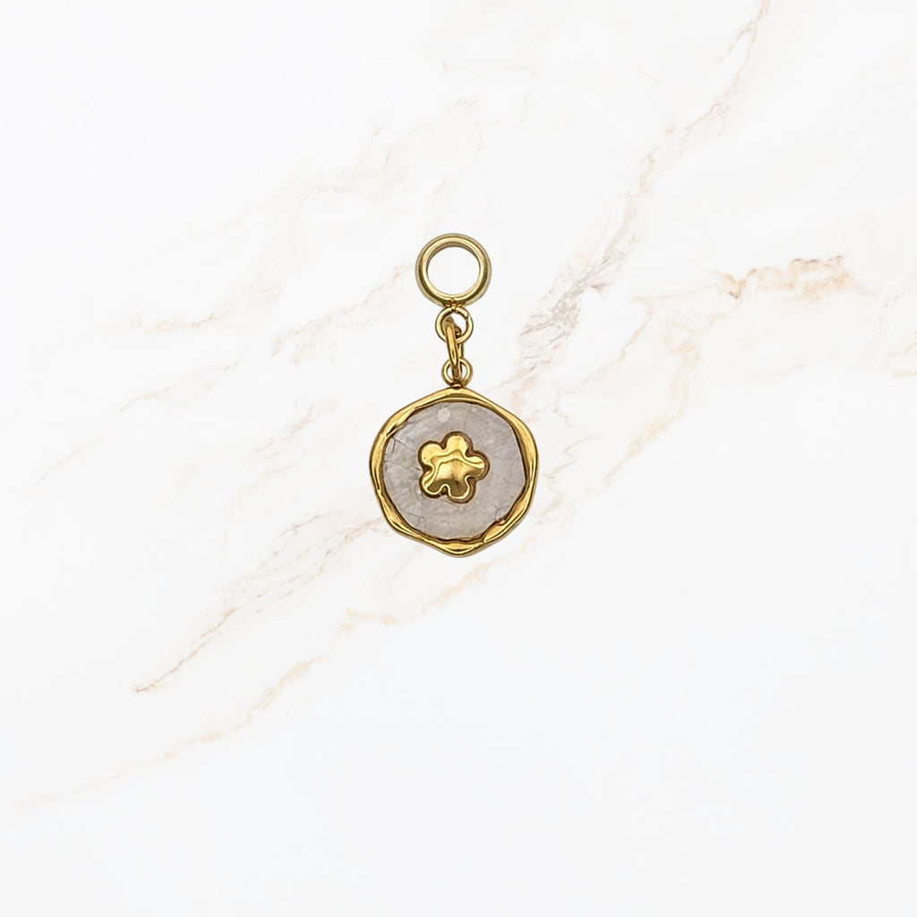 Seyso orchid pendant stainless steel bedeltje uit Design Your Own collectie