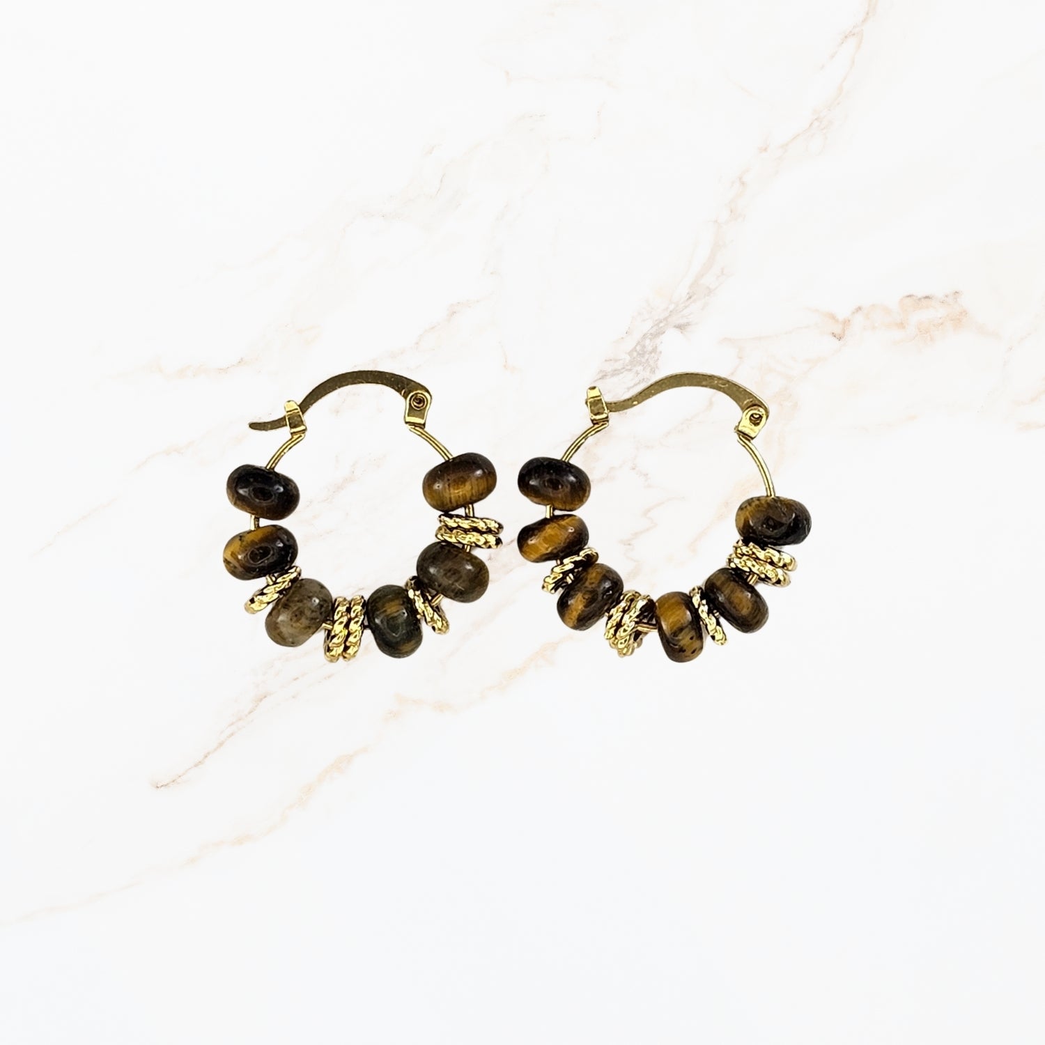 Bruine Kralen - Oorbel