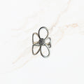 Zilveren statement bloem ring