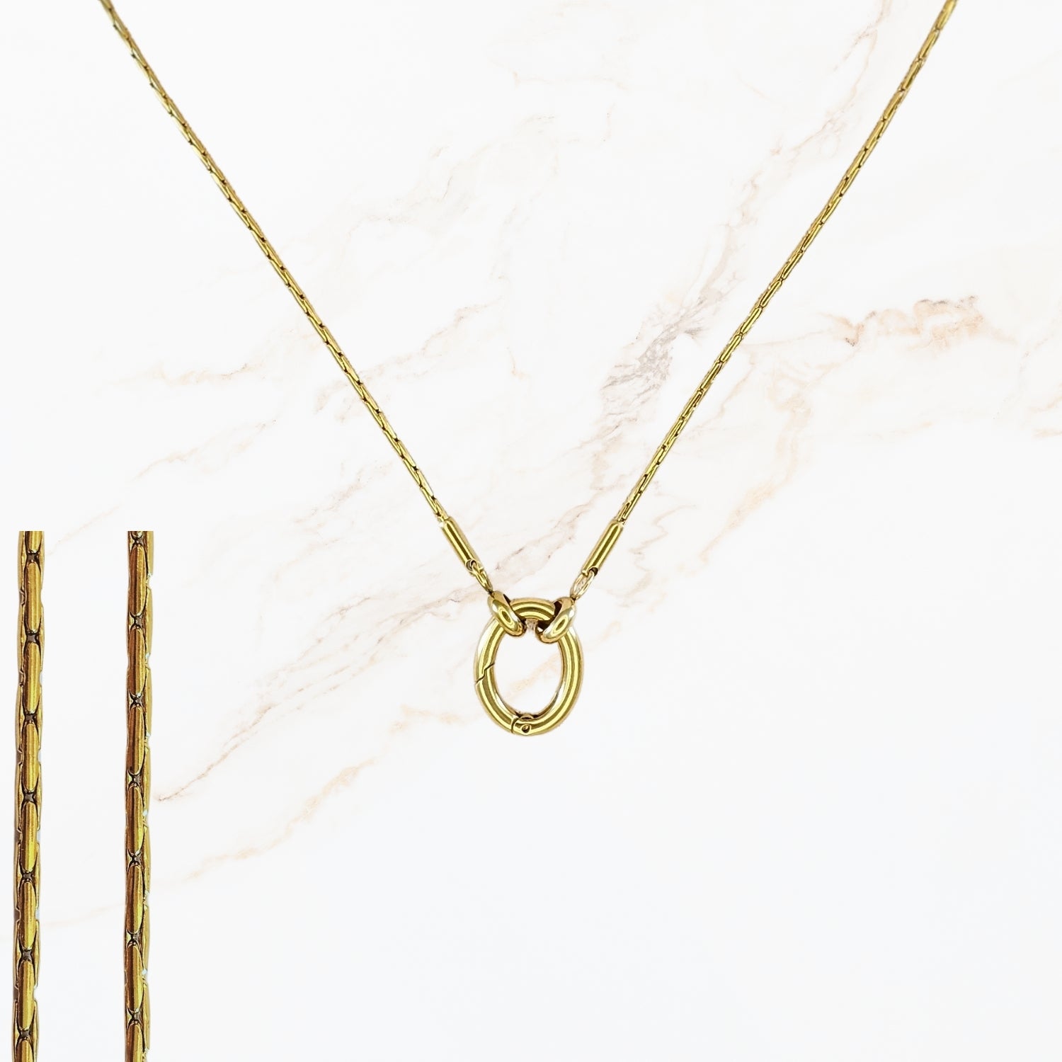 Stainless steel design your own ketting waarbij je zelf de lengte kiest, een connector toevoegt en meerdere bedels combineert tot een persoonlijk sieraad