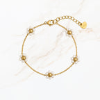 Witte parel bloem kralen armband