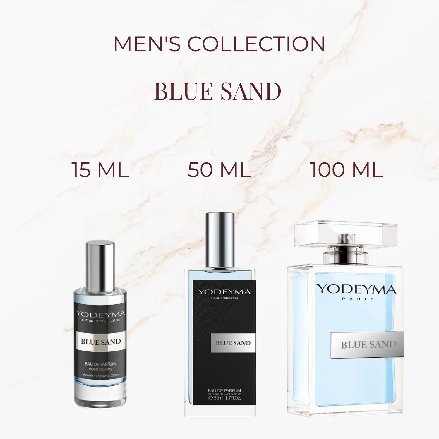Yodeyma Blue Sand parfum verkrijgbaar in 15 ml 50 ml en 100 ml
