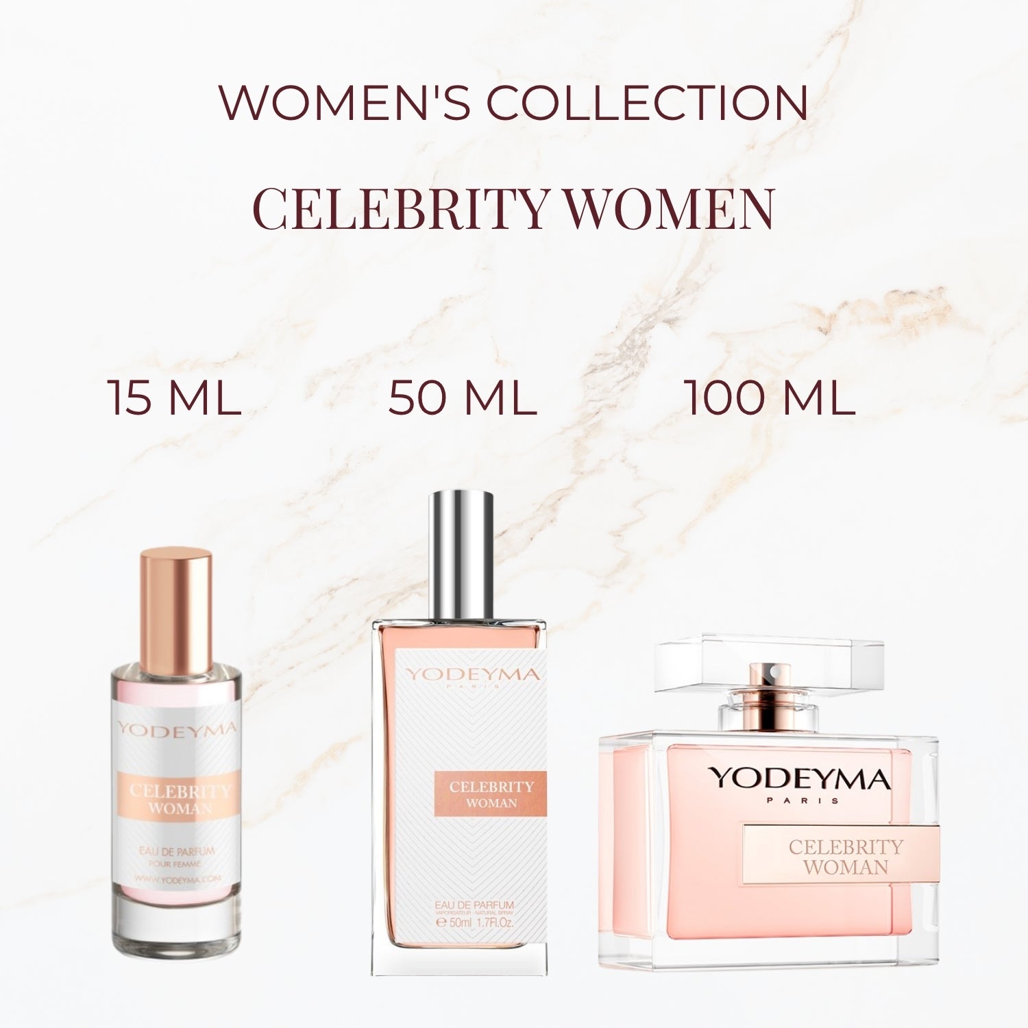 Yodeyma Celebrity Women parfum verkrijgbaar in 15 ml 50 ml en 100 ml