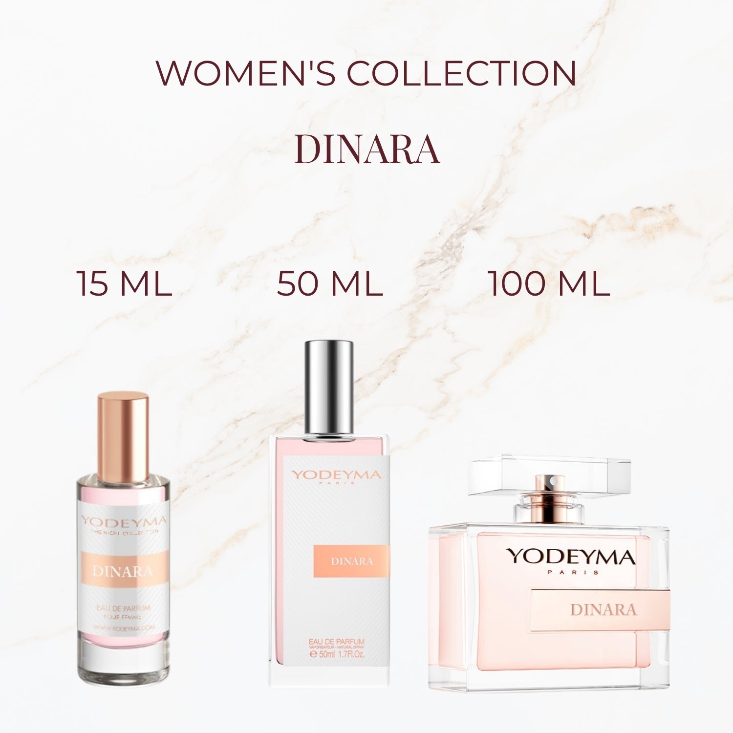 Yodeyma Dinara parfum verkrijgbaar in 15 ml 50 ml en 100 ml
