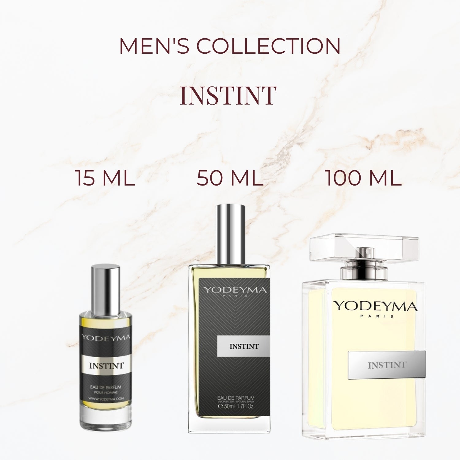 Yodeyma Instint parfum verkrijgbaar in 15 ml 50 ml en 100 ml