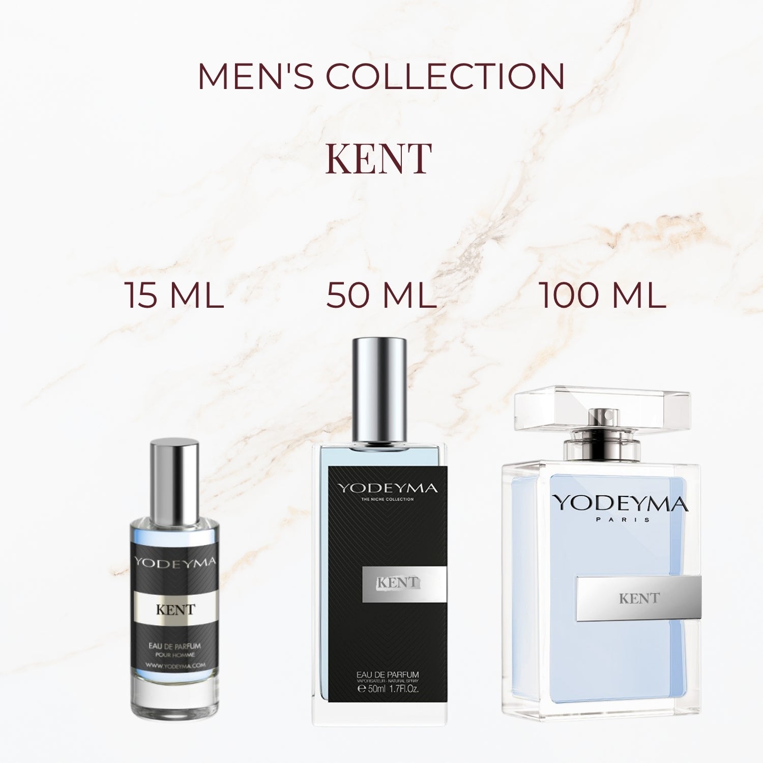Yodeyma Kent parfum verkrijgbaar in 15 ml 50 ml en 100 ml
