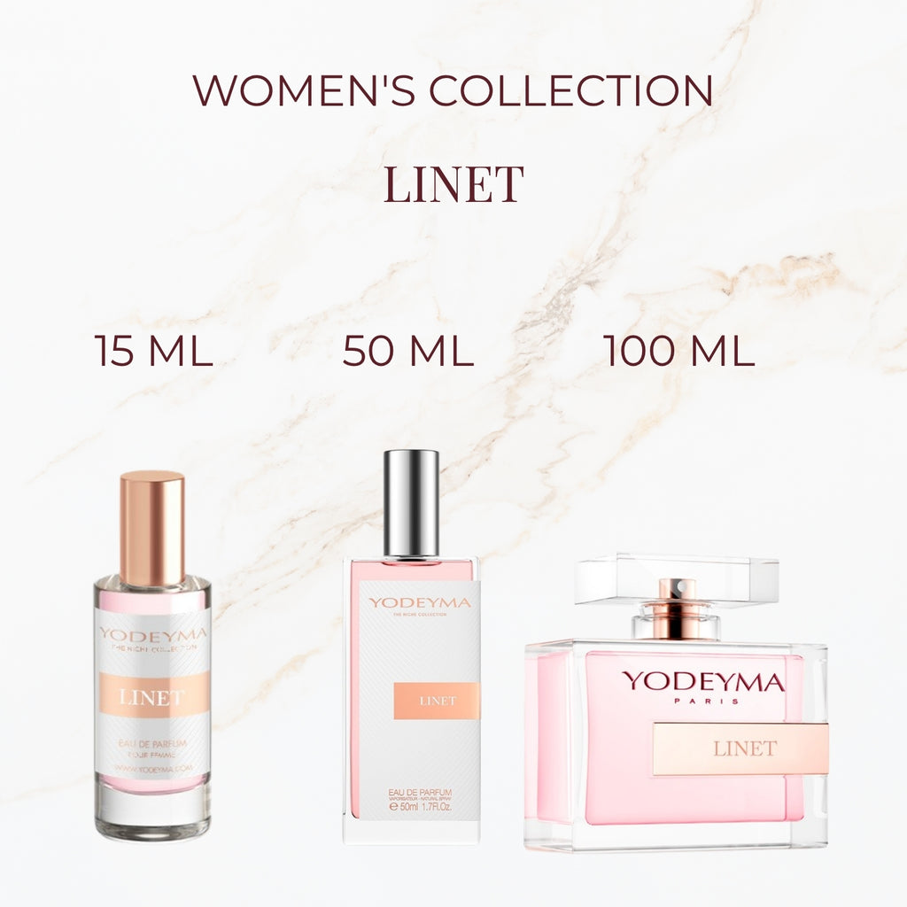 Yodeyma Linet parfum verkrijgbaar in 15 ml 50 ml en 100 ml