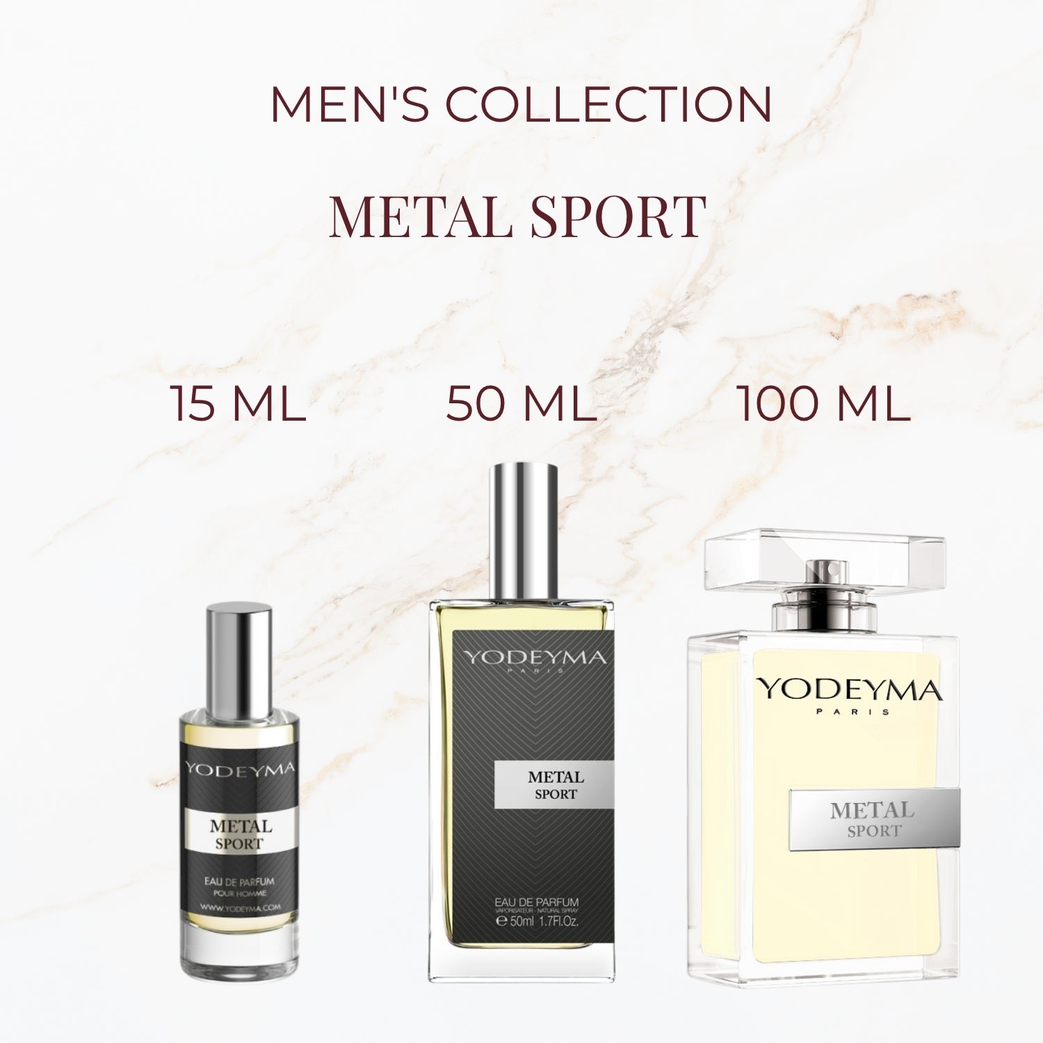 Yodeyma Metal Sport parfum verkrijgbaar in 15 ml 50 ml en 100 ml