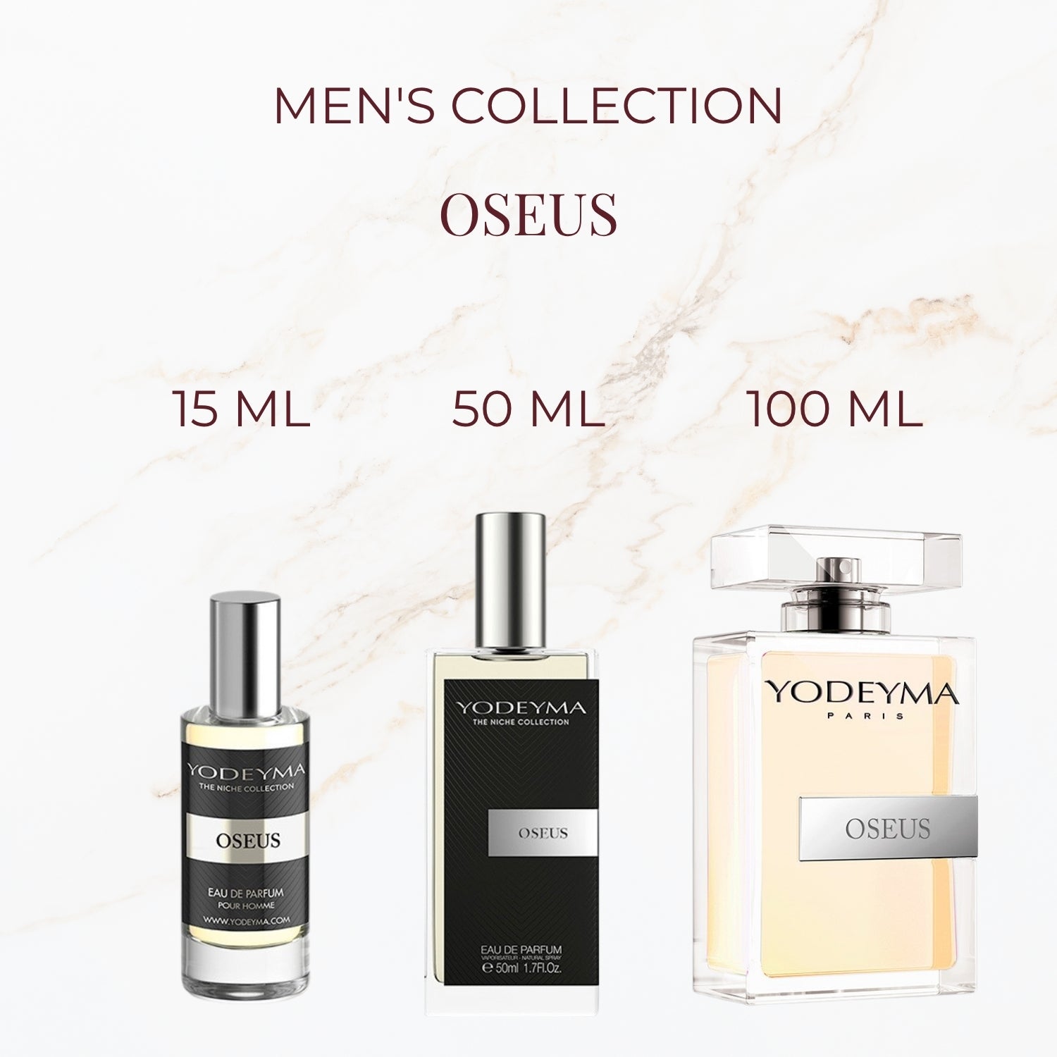 Yodeyma Oseus parfum verkrijgbaar in 15 ml 50 ml en 100 ml