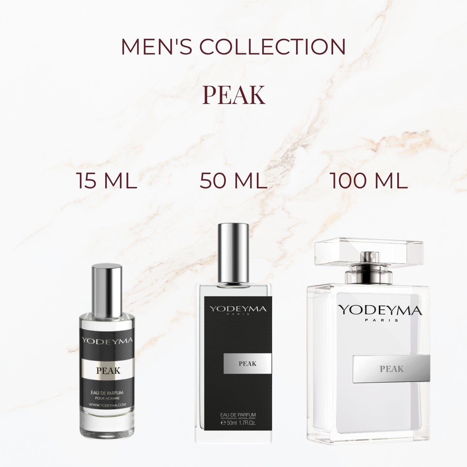Yodeyma Peak parfum verkrijgbaar in 15 ml 50 ml en 100 ml