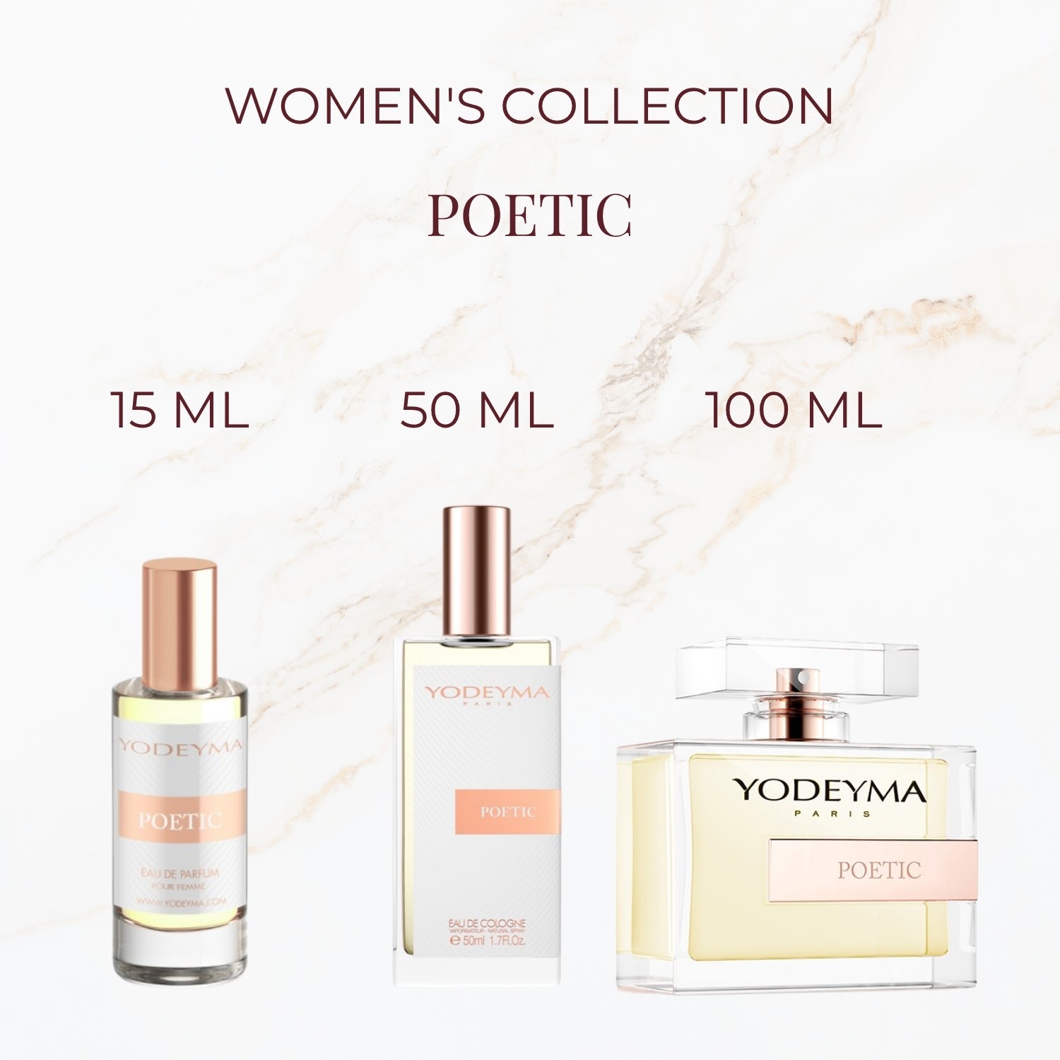 Yodeyma Poetic parfum verkrijgbaar in 15 ml 50 ml en 100 ml
