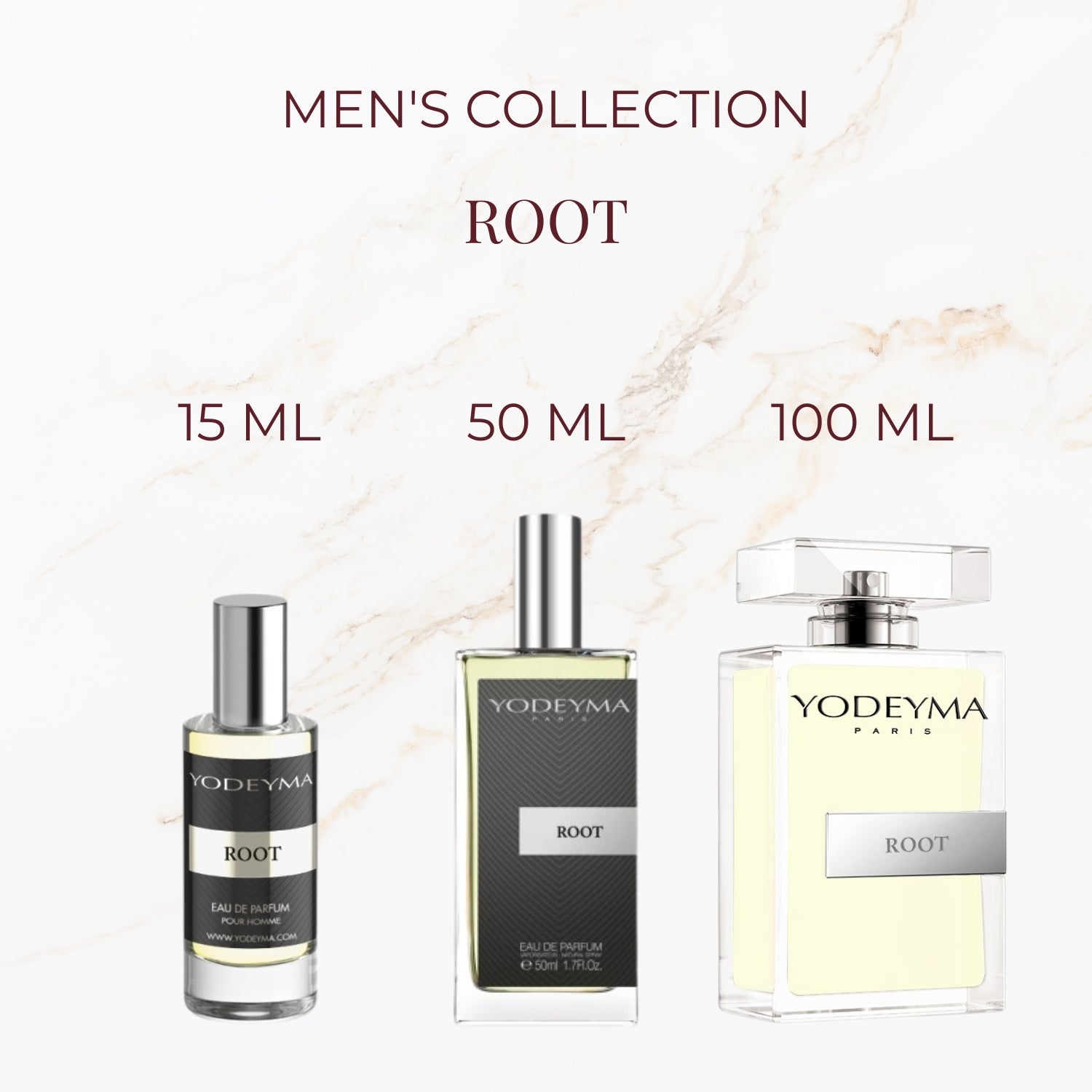 Yodeyma Root parfum verkrijgbaar in 15 ml 50 ml en 100 ml