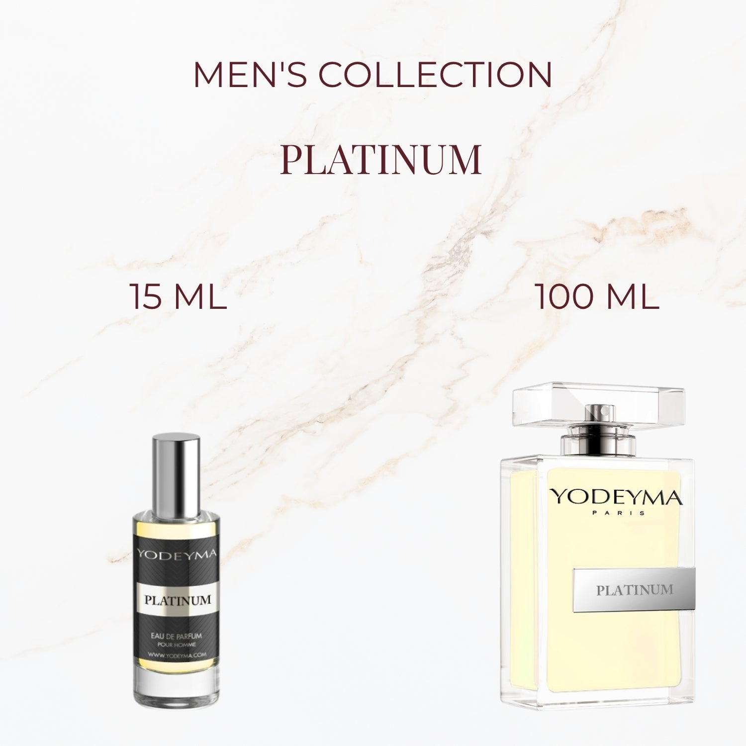 Yodeyma Platinum parfum verkrijgbaar in 15 ml 50 ml en 100 ml