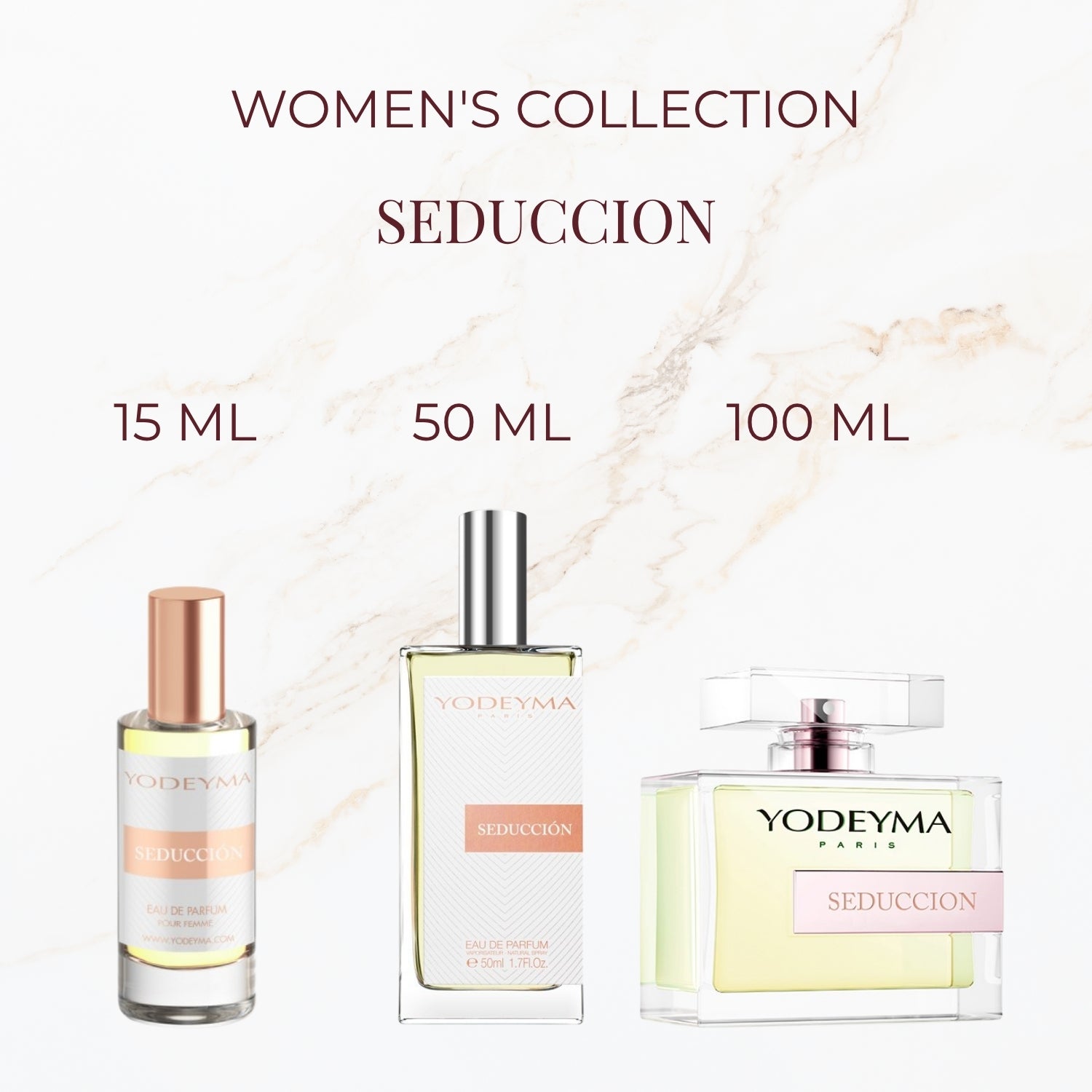 Yodeyma Seduccion parfum verkrijgbaar in 15 ml 50 ml en 100 ml