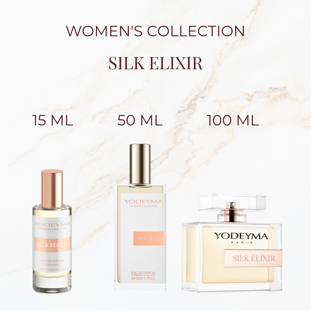 Yodeyma Silk Elixer parfum verkrijgbaar in 15 ml 50 ml en 100 ml