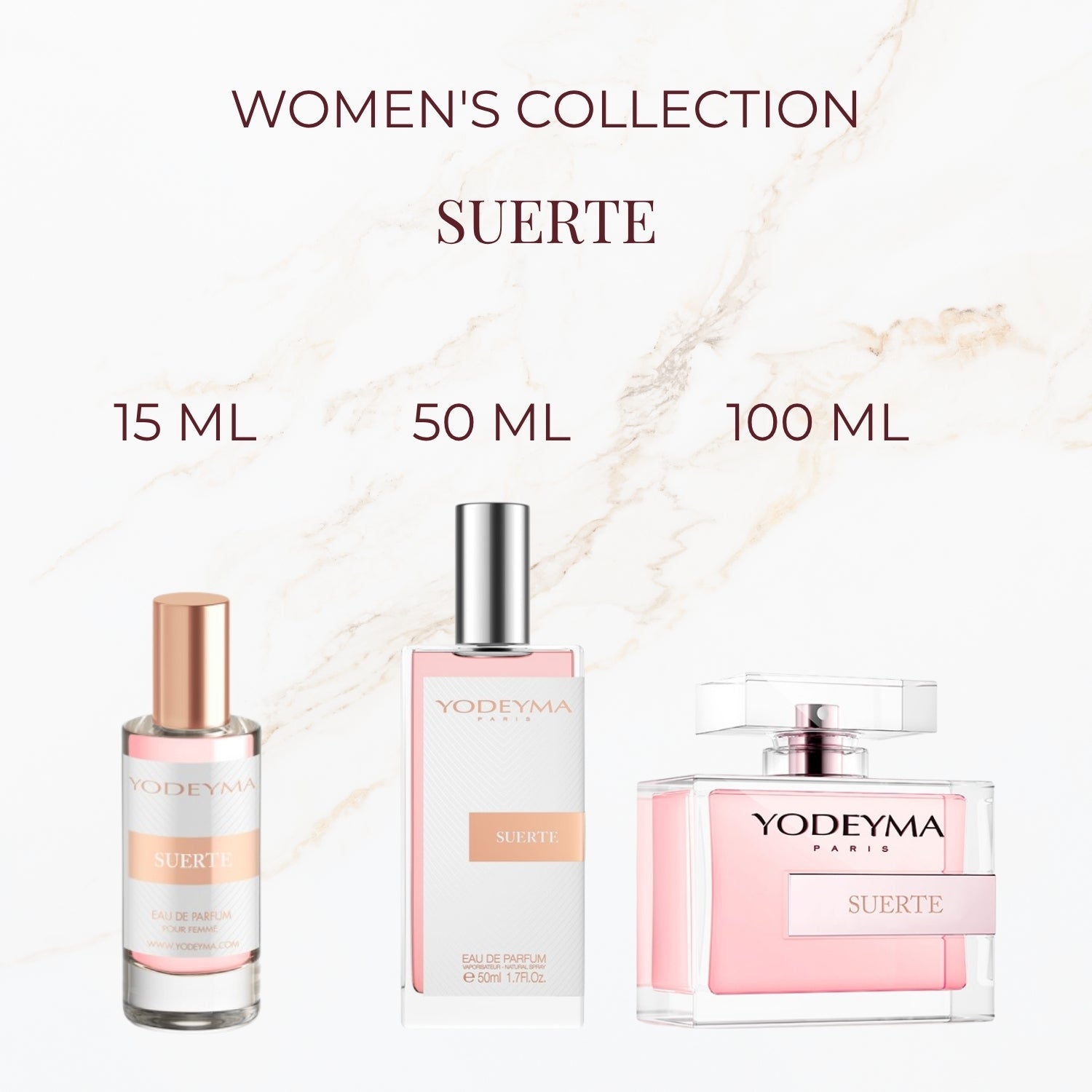Yodeyma Suerte parfum verkrijgbaar in 15 ml 50 ml en 100 ml