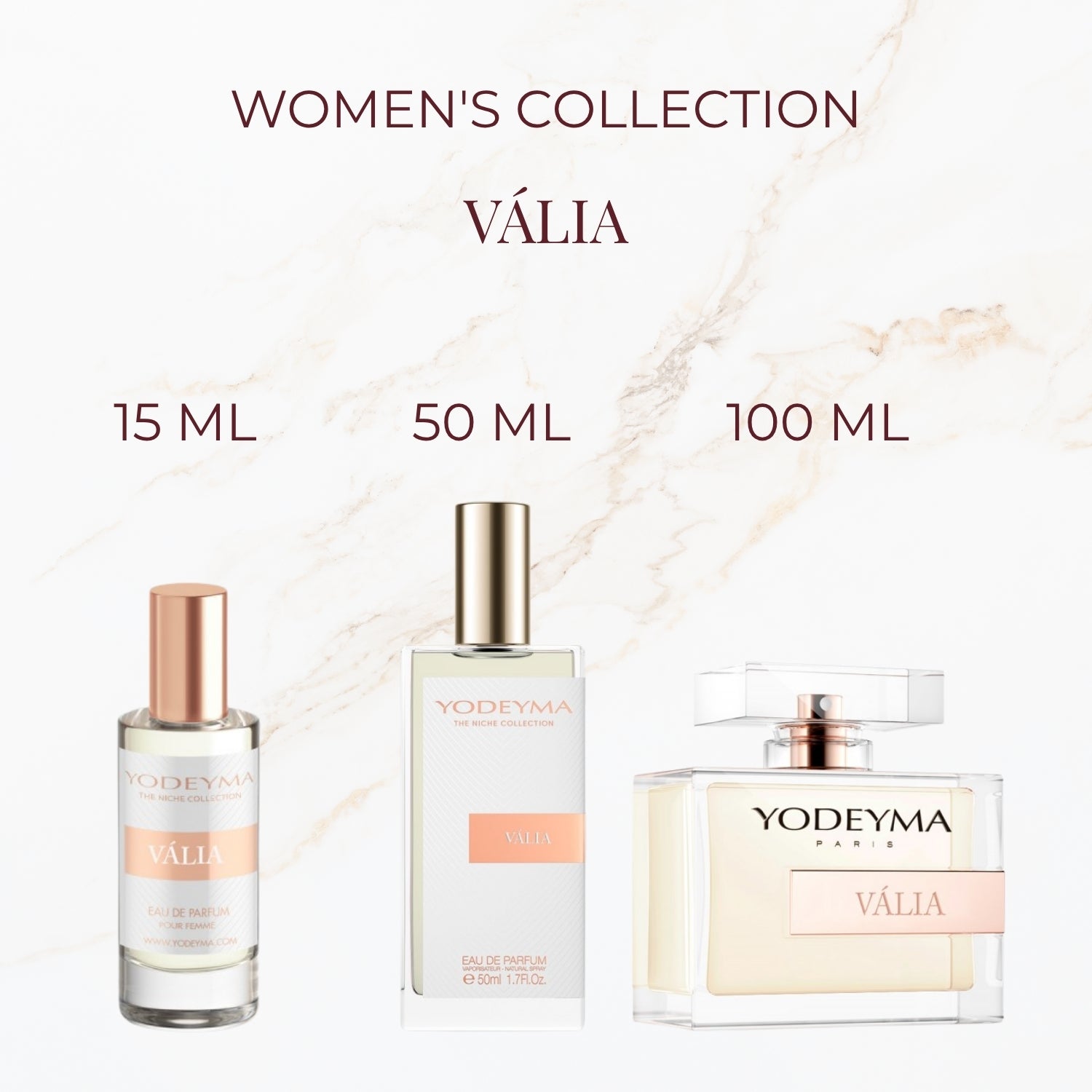 Yodeyma Vália parfum verkrijgbaar in 15 ml 50 ml en 100 ml