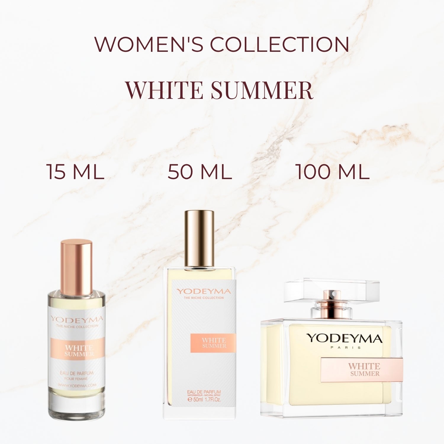 Yodeyma White Summer parfum verkrijgbaar in 15 ml 50 ml en 100 ml