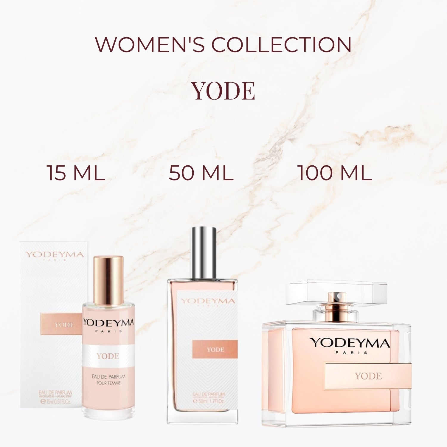 Yodeyma Yode parfum verkrijgbaar in 15 ml 50 ml en 100 ml