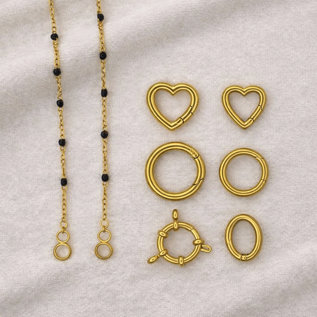 Stainless steel design your own ketting waarbij je zelf de lengte kiest, een connector toevoegt en meerdere bedels combineert tot een persoonlijk sieraad