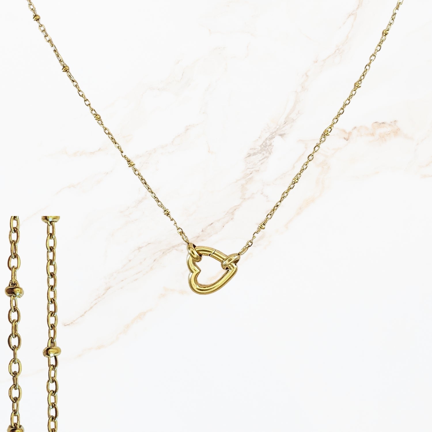 Stainless steel design your own ketting waarbij je zelf de lengte kiest, een connector toevoegt en meerdere bedels combineert tot een persoonlijk sieraad