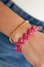 Elastische hartjes armband